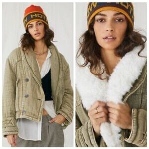 Free People Georgia Faux Fur Jacket Sz XS